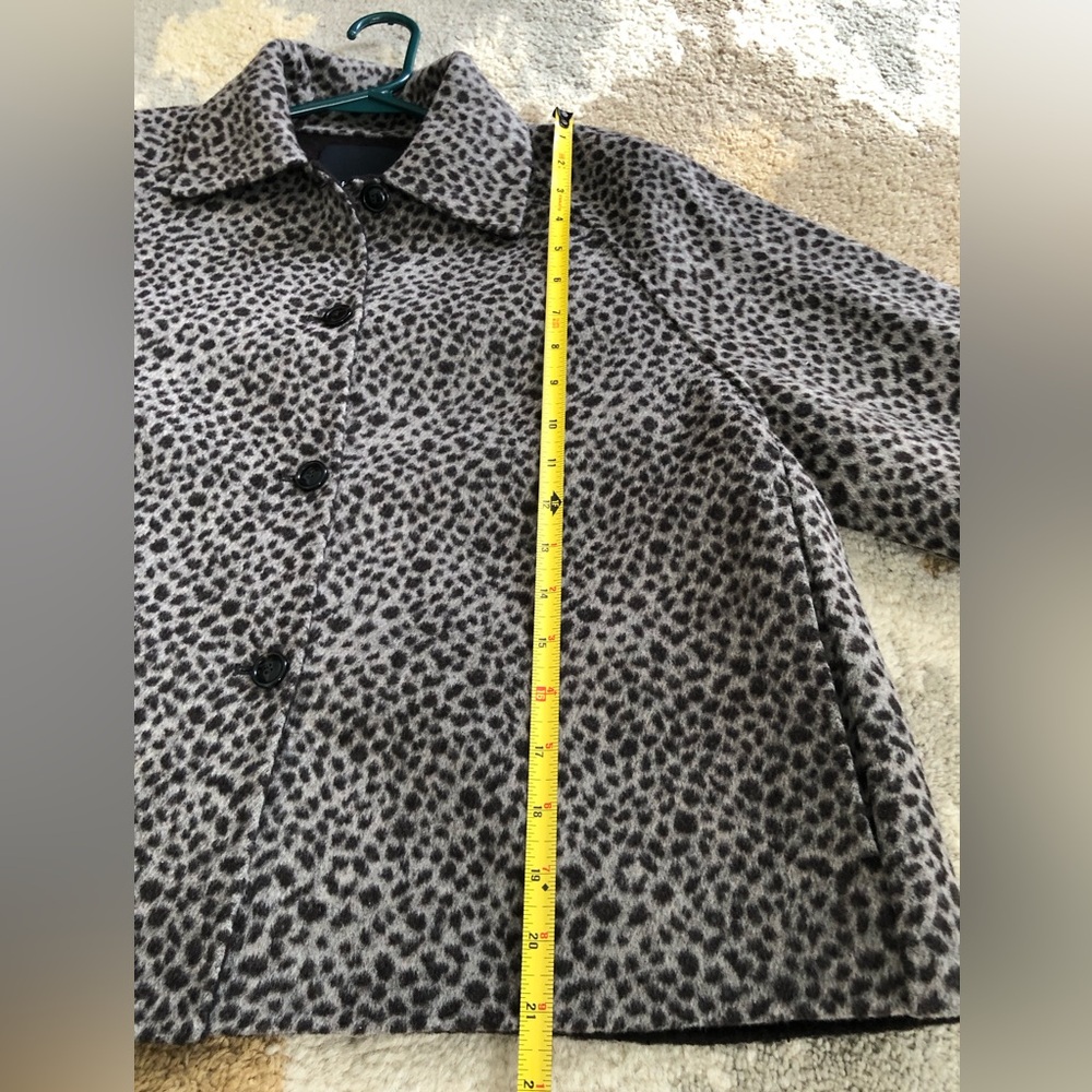 Massimo Dutti Wool Blend Animal Print Short Coat Size Medium New Without Tags! - Picture 15 of 16